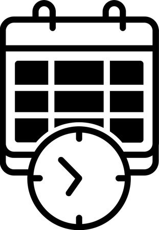 Clock Line Fill Icon Designのイラスト素材