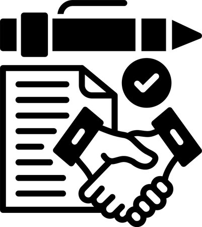 Contract agreement Line Fill Icon Designのイラスト素材