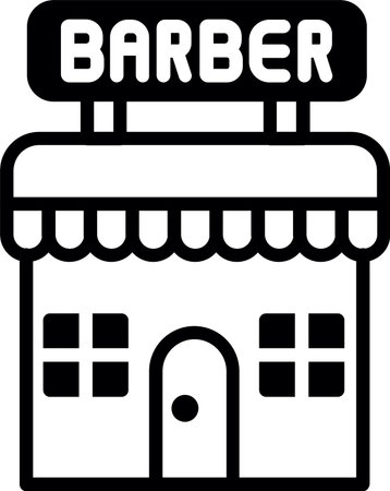 Barber Shop Line Fill Icon Designのイラスト素材