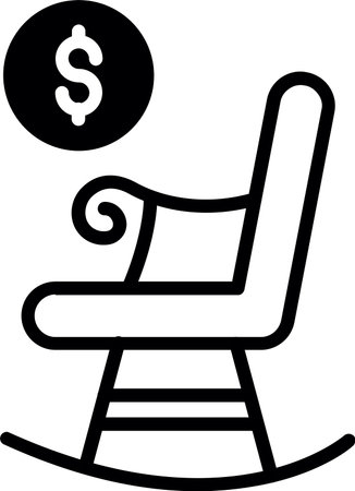Retirement Line Fill Icon Designのイラスト素材