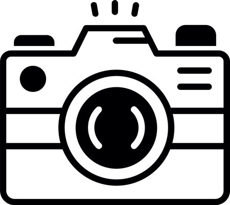 Camera Line Fill Icon Design