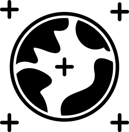 Planet Earth Line Fill Icon Designのイラスト素材