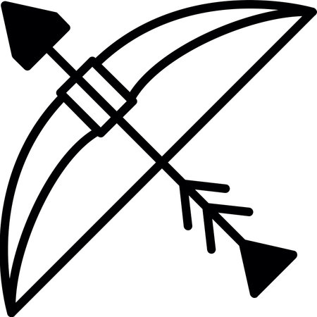 Bow And Arrow Line Fill Icon Design