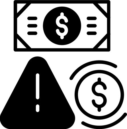 Financial Risk Line Fill Icon Designのイラスト素材