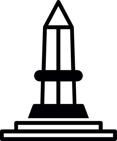 Obelisk Line Fill Icon Designのイラスト素材
