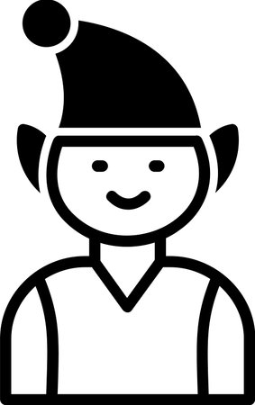 Elf Line Fill Icon Designのイラスト素材