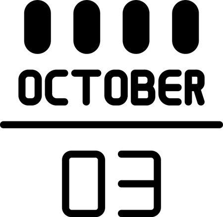 3  October Line Fill Iconのイラスト素材
