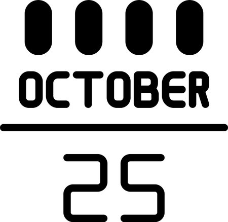 25  October Line Fill Iconのイラスト素材