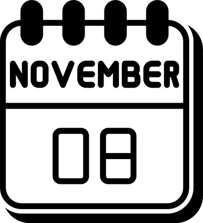 8  November Line Fill Iconのイラスト素材