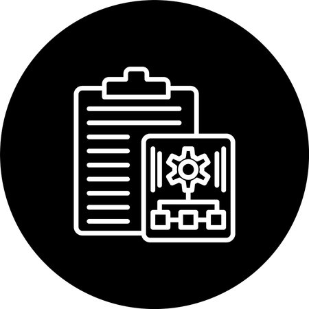 Task Planning Line Inverted Icon Designのイラスト素材