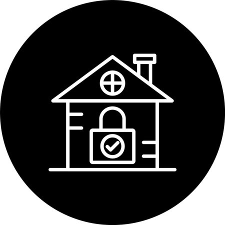 Home Security Line Inverted Icon Designのイラスト素材