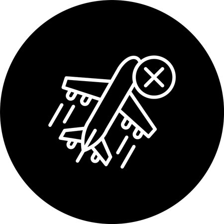 Cancelled Line Inverted Icon Designのイラスト素材