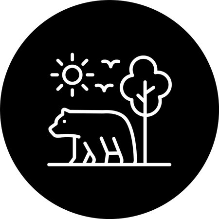 Animal Line Inverted Icon Designのイラスト素材