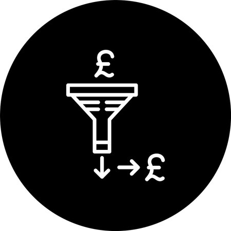 Sales Pipeline Euro Line Inverted Icon Designのイラスト素材