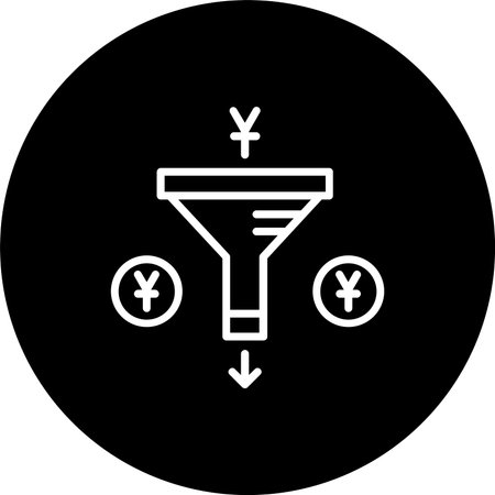 Sales Pipeline Yuan Line Inverted Icon Designのイラスト素材