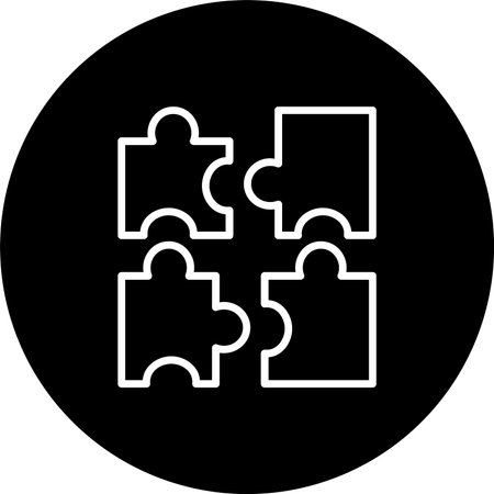 Puzzle Line Inverted Icon Designのイラスト素材