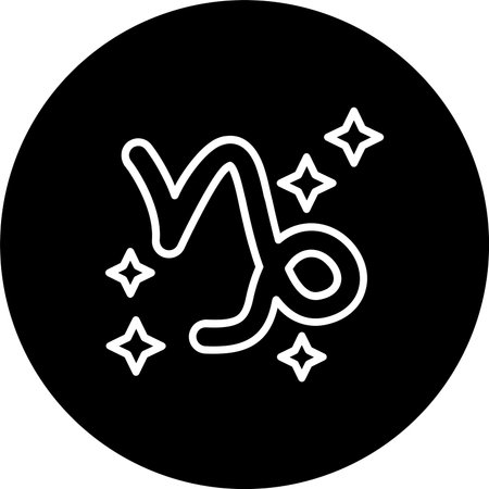 Capricorn Line Inverted Icon Designのイラスト素材