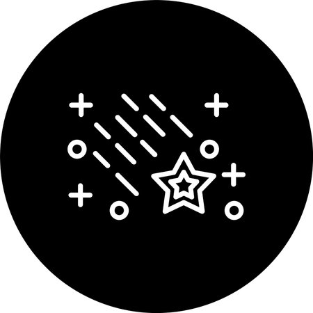 Meteor Shower Line Inverted Icon Design