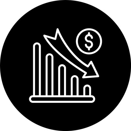 Stock Market Line Inverted Icon Design