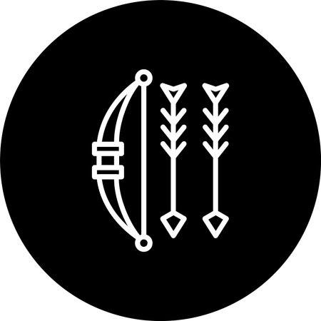 Bow And Arrow Line Inverted Icon Design