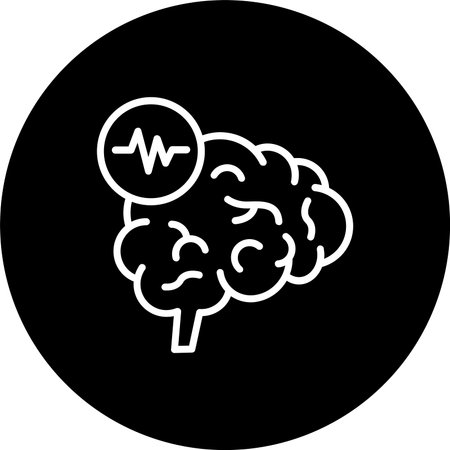 Brain Impulses Line Inverted Icon Designのイラスト素材