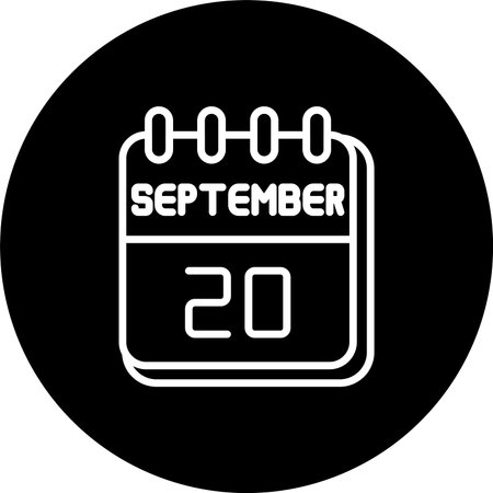 20  September Line Inverted Iconのイラスト素材