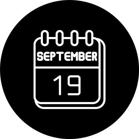 19  September Line Inverted Iconのイラスト素材