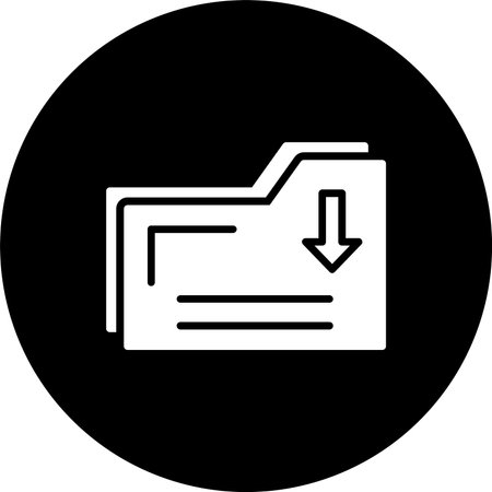 Folder Glyph Inverted Icon Designのイラスト素材