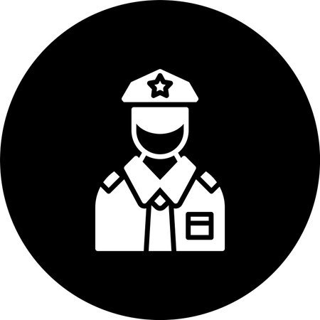 Policeman Glyph Inverted Icon Design