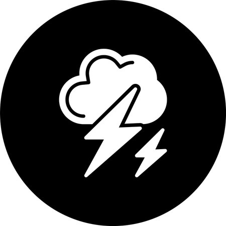 Lightning Glyph Inverted Icon Design