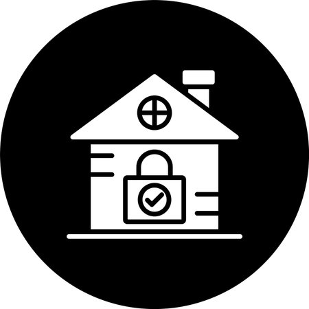 Home Security Glyph Inverted Icon Designのイラスト素材