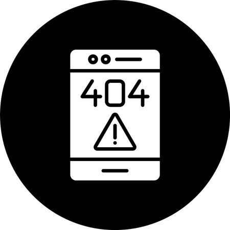 404 Error Glyph Inverted Icon Design