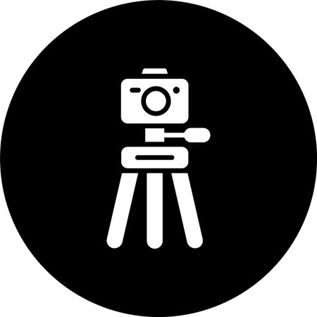 Camera Stand Glyph Inverted Icon Designのイラスト素材