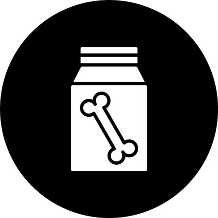 Dog Food Glyph Inverted Icon Designのイラスト素材