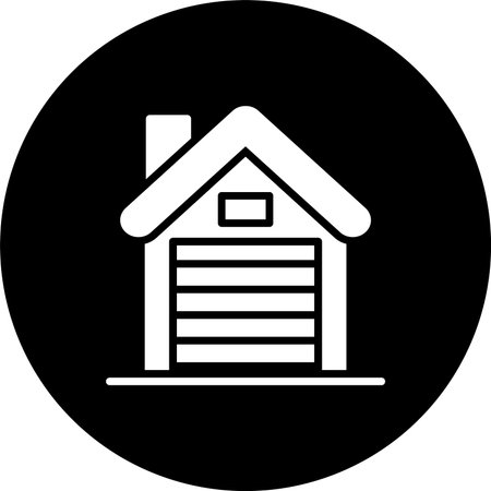 Garage Glyph Inverted Icon Designのイラスト素材