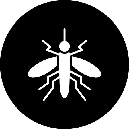 Mosquito Glyph Inverted Icon Designのイラスト素材