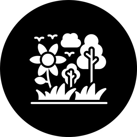 Flower Glyph Inverted Icon Designのイラスト素材