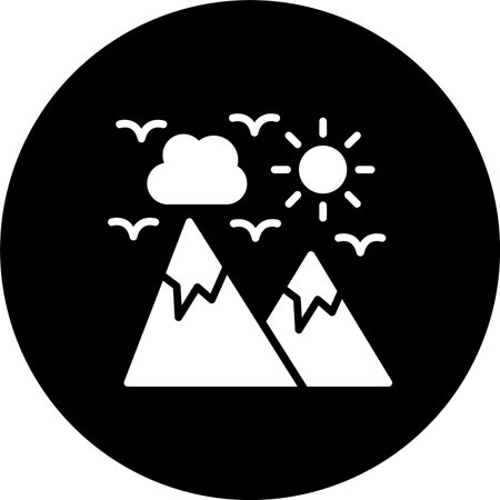 Mountain Glyph Inverted Icon Designのイラスト素材