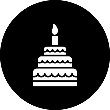 Birthday Cake Glyph Inverted Icon Designのイラスト素材