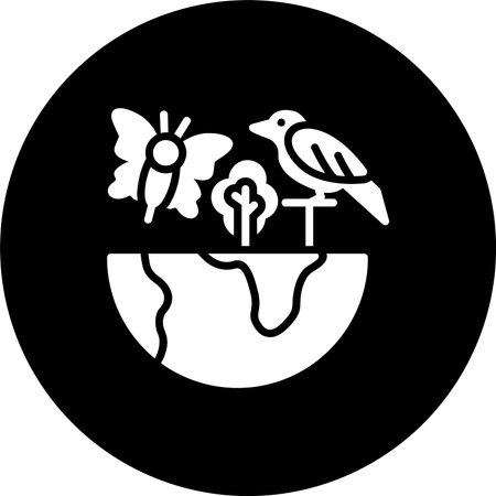 Biodiversity Glyph Inverted Icon Designのイラスト素材