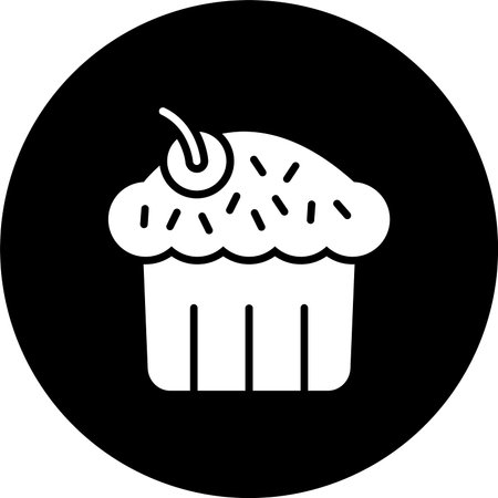 Cupcake Glyph Inverted Icon Design