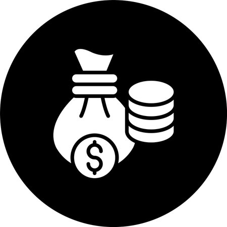 Money bag Glyph Inverted Icon Designのイラスト素材