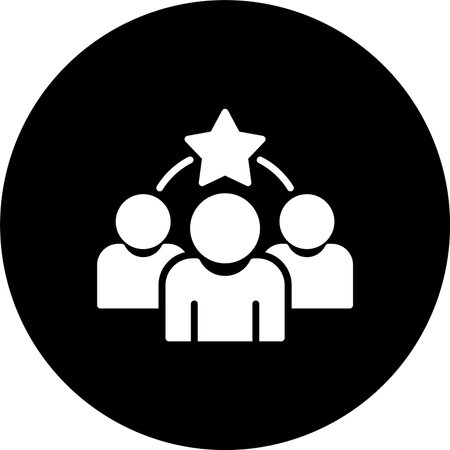 Leadership Glyph Inverted Icon Design