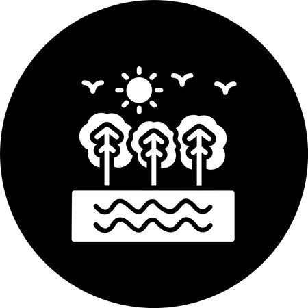 Nature Glyph Inverted Icon Designのイラスト素材
