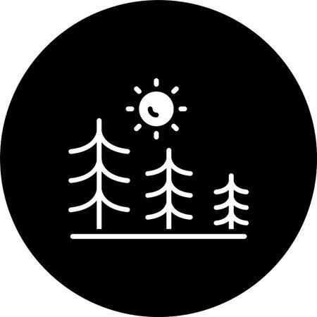 Pine Forest Glyph Inverted Icon Designのイラスト素材