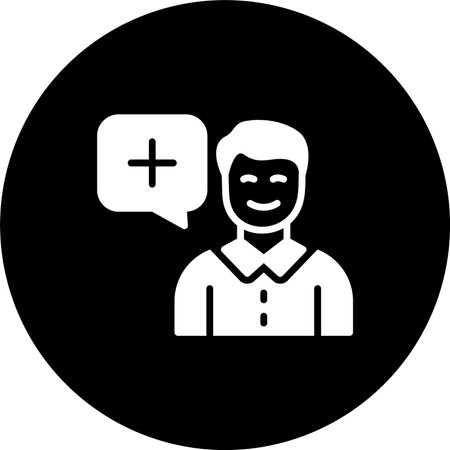 Positive thinking Glyph Inverted Icon Design