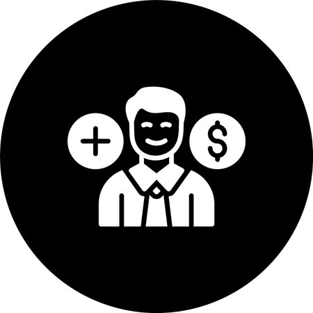 Benefits Glyph Inverted Icon Design