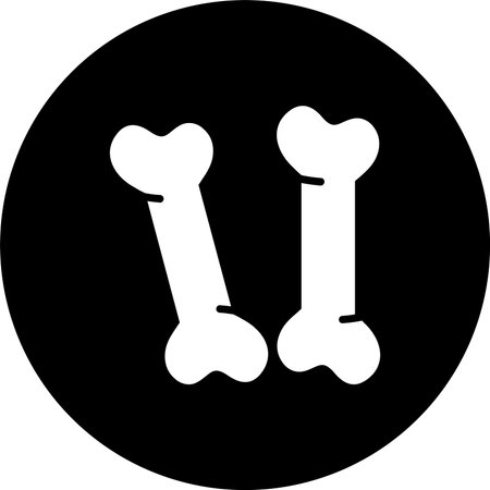Bones Glyph Inverted Icon Designのイラスト素材