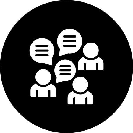 Meeting Glyph Inverted Icon Design