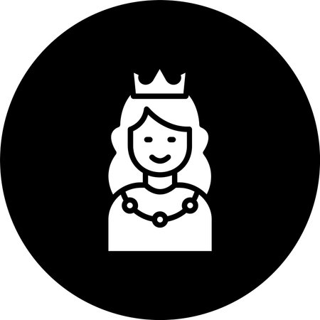Princess Glyph Inverted Icon Designのイラスト素材